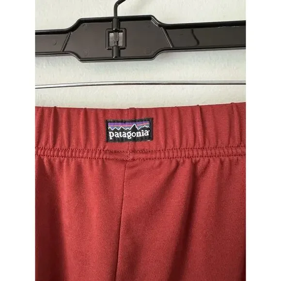 Patagonia Red Brown Performance Baselayer Capilene Pull On Wide Leg Pants Large - Picture 4 of 5
